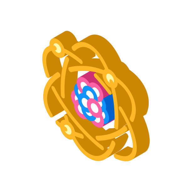 原子干等距图标矢量插图图片下载