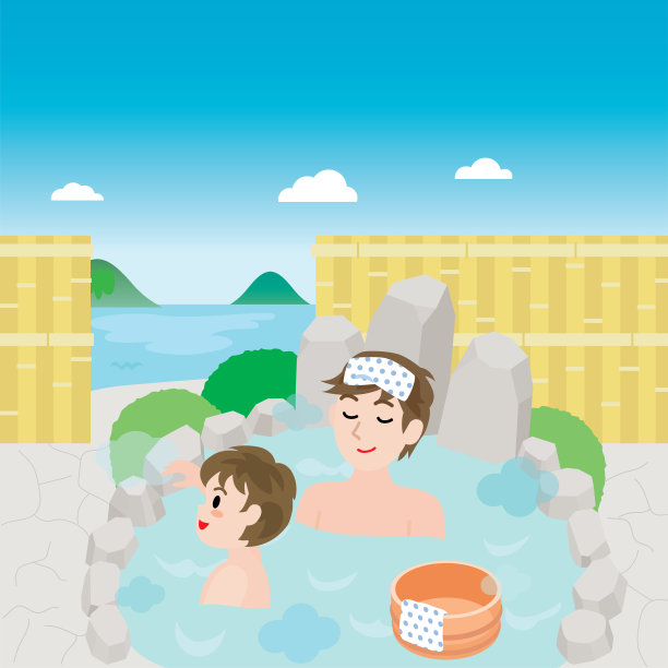 父母和孩子可以在户外沐浴，欣赏海景。图片下载