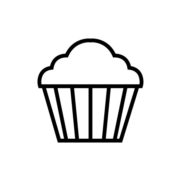 玛芬蛋糕线性图标，矢量logo图片下载