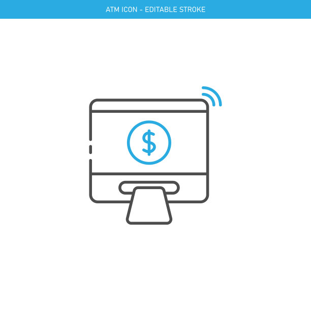 ATM图标矢量设计。图片下载