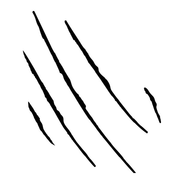 爪子划痕图标孤立在白色背景上。野生动物有几处刻痕。图片下载