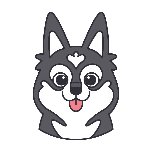 孤立的哈士奇狗品种向量可爱的化身图片下载