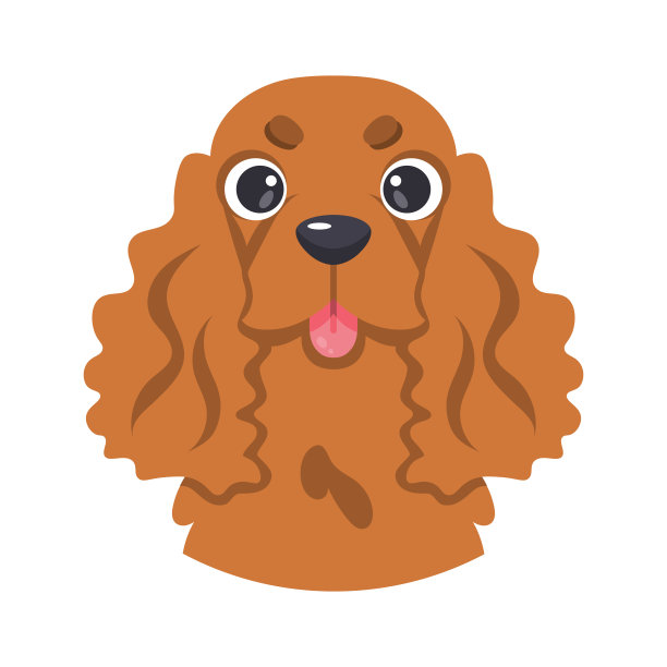 一个可爱的可卡犬品种矢量孤立的化身图片下载