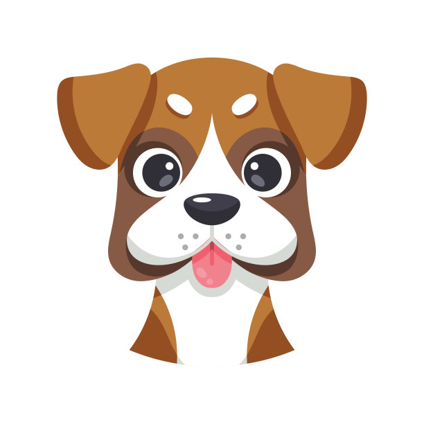 孤立的可爱化身的拳击手犬品种向量图片下载