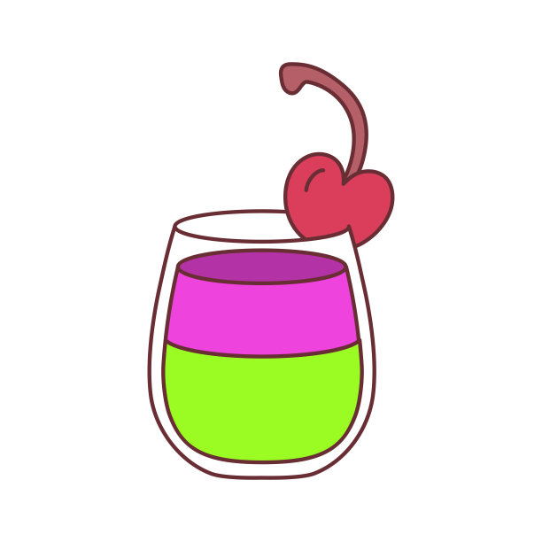 带有樱桃的热带鸡尾酒图标图片下载