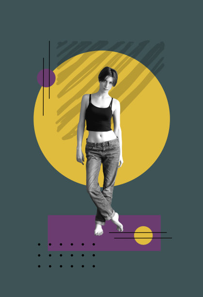 当代艺术拼贴。女人图片下载