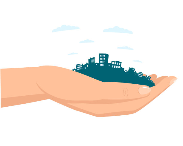 33、手把城市握在你的手掌里。图片下载