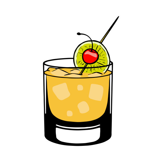 孤立的米色鸡尾酒插图向量图片下载