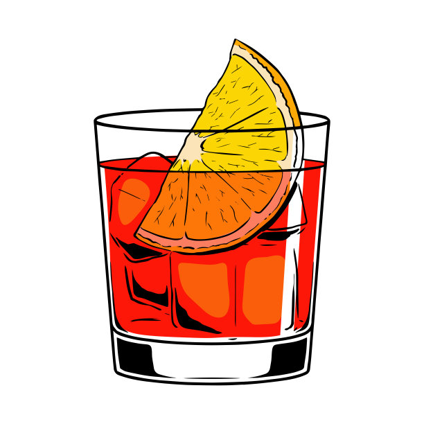 孤立的红色鸡尾酒插图向量图片下载