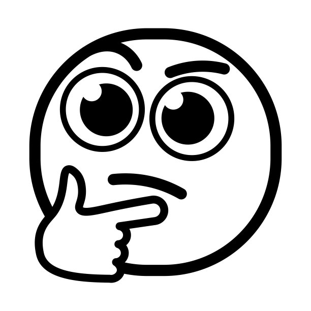 孤立的怀疑单色表情符号图标图片下载