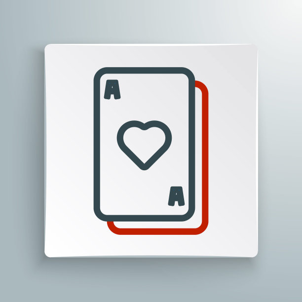 行纸牌图标孤立在白色背景上。赌场赌博。色彩斑斓的轮廓的概念。向量图片下载