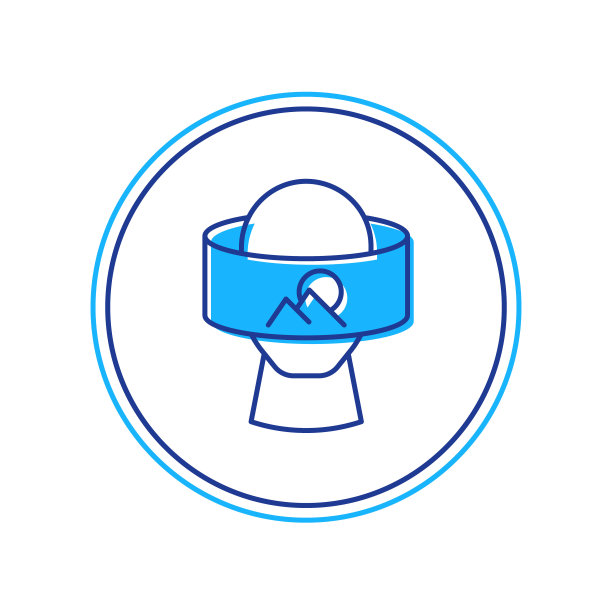 填充轮廓虚拟现实眼镜图标孤立在白色背景。立体3d vr面具。光学头显。向量图片下载