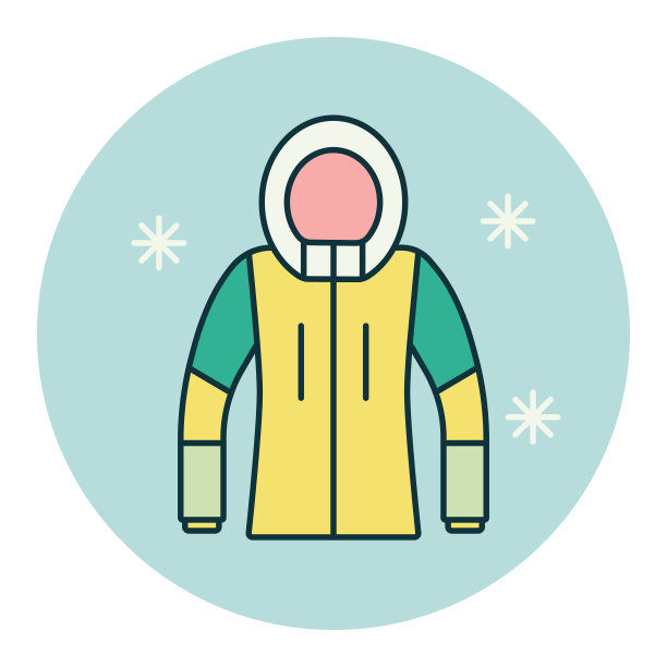 冬季夹克矢量图标。冬天的标志图片下载