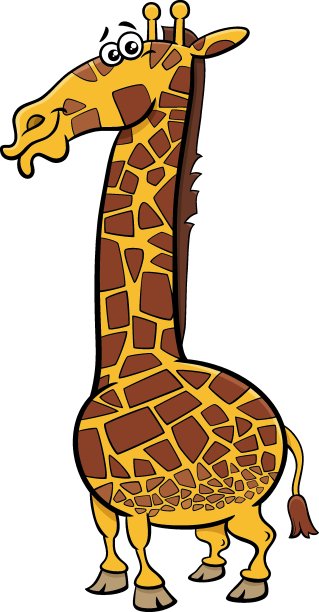 有趣的卡通长颈鹿动物角色图片下载