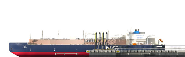 燃气船在泊位。孤立。3 d渲染图片下载