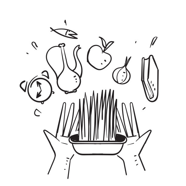 手绘胡涂画国际诺鲁孜节庆典插画矢量素材图片下载