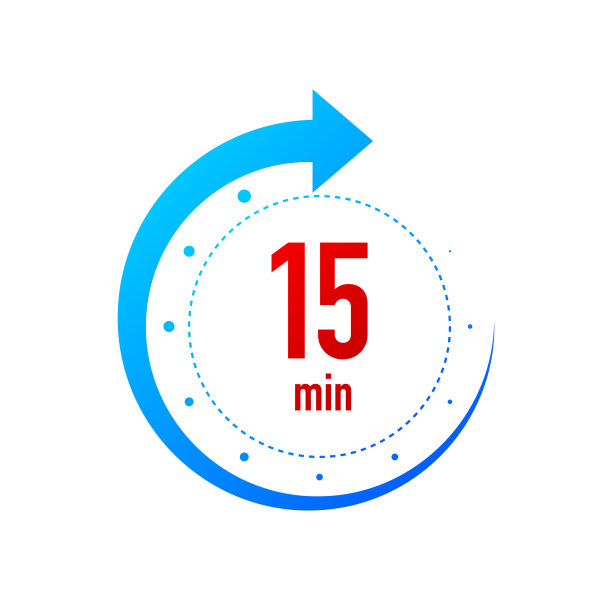 15分钟时钟箭头工作时间效果或图片下载