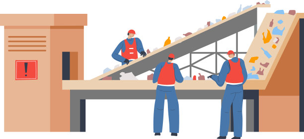 回收工厂对垃圾进行分类的设施图片下载