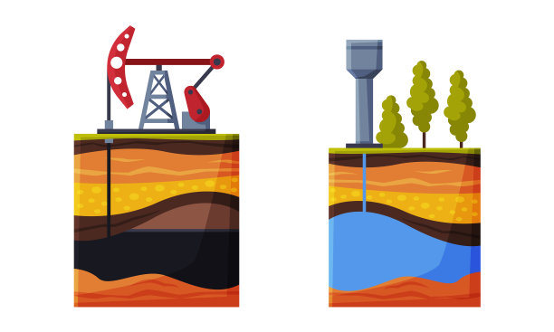 水塔和抽油机开采地质图片下载