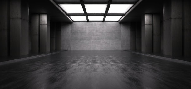 高级背景高端场景混凝土墙3D渲染展位展厅暗技术图片下载