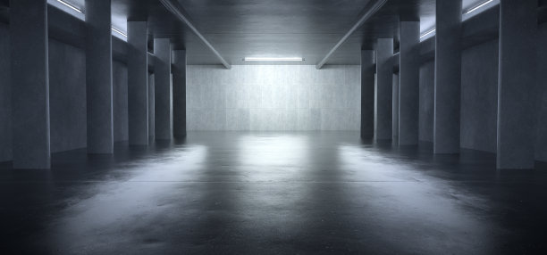 高级背景高端场景混凝土墙3D渲染展位展厅暗技术图片下载