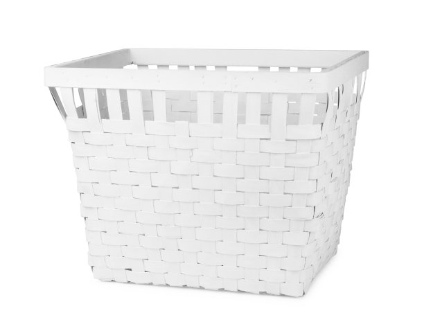 空的白色柳条篮孤立图片下载