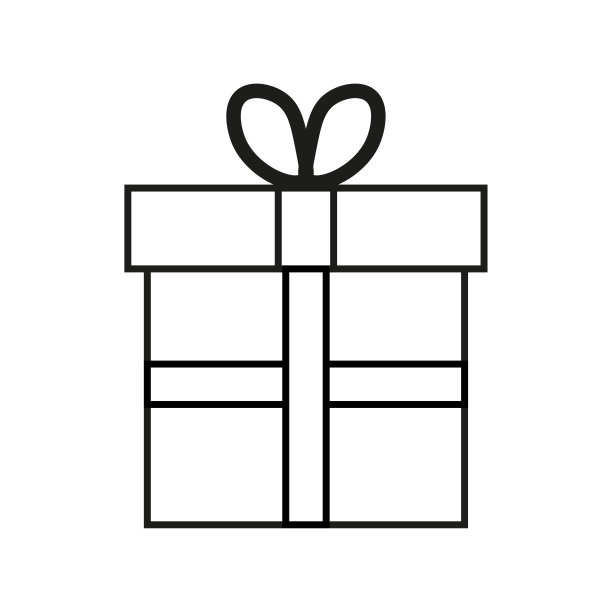 礼物轮廓图标。惊喜的盒子。节日装饰。大纲的象征。轮廓设计。矢量插图。股票的形象。图片下载
