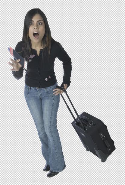 拉着行李箱的女人图片下载