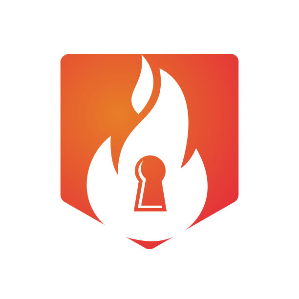 消防挂锁钥匙logo设计模板。图片下载