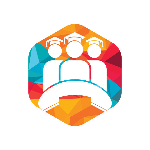 学生呼叫矢量标志设计模板。图片下载