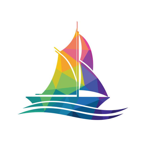 游艇标志设计。游艇俱乐部或游艇运动团队矢量标志设计。图片下载