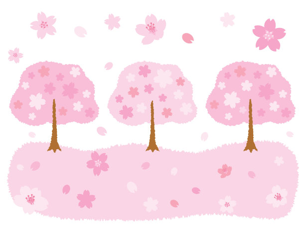 樱桃树和田野的背景插图。图片下载