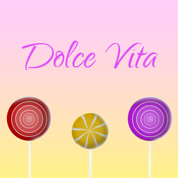 一套印有“甜蜜生活”字样的棒棒糖图片下载