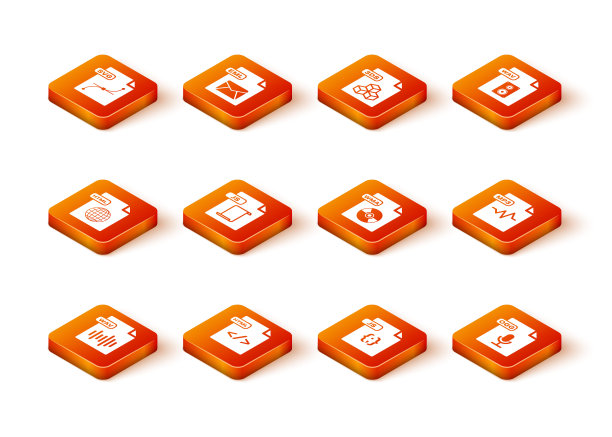 设置WAV文件文档、HTML、JS、WMA、OGG和MP3图标。向量图片下载