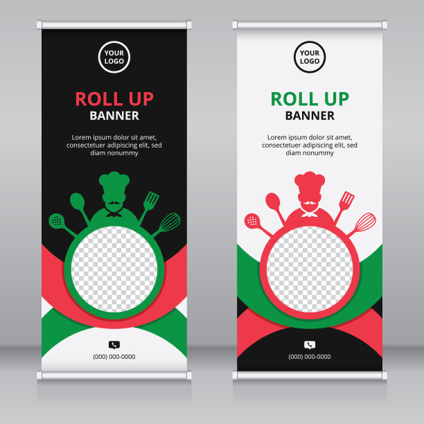 现代roll up横幅模板餐厅和酒店图片下载