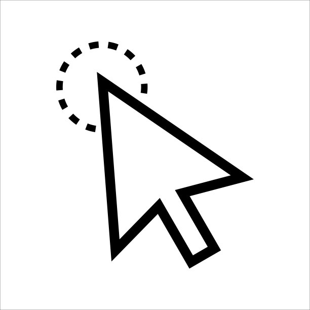矢量图形。点击指针图标。鼠标点击，手动点击和加载等待图标。网站箭头或手游标工具，电脑界面按钮。孤立的符号。图片下载
