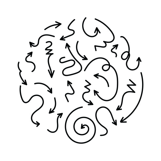 手绘箭头、矢量图形设计。图片下载