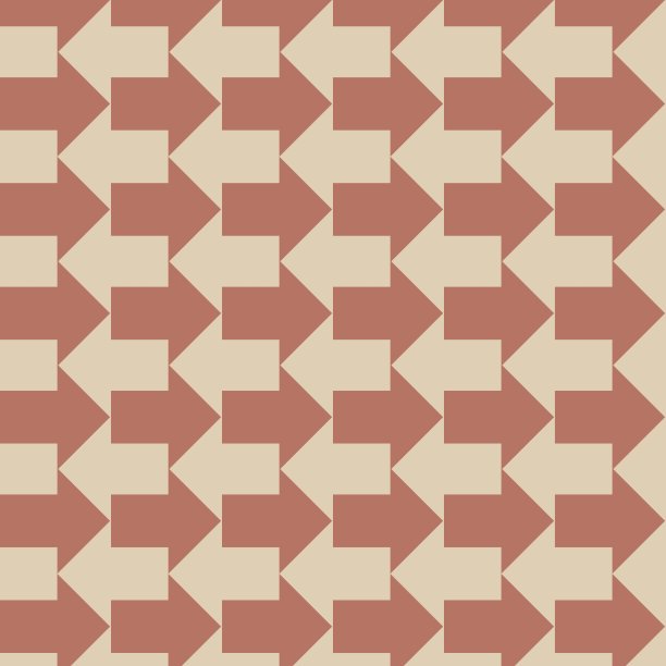 无缝的模式与深棕色的笔画，浅棕色的背景上的箭头。图片下载