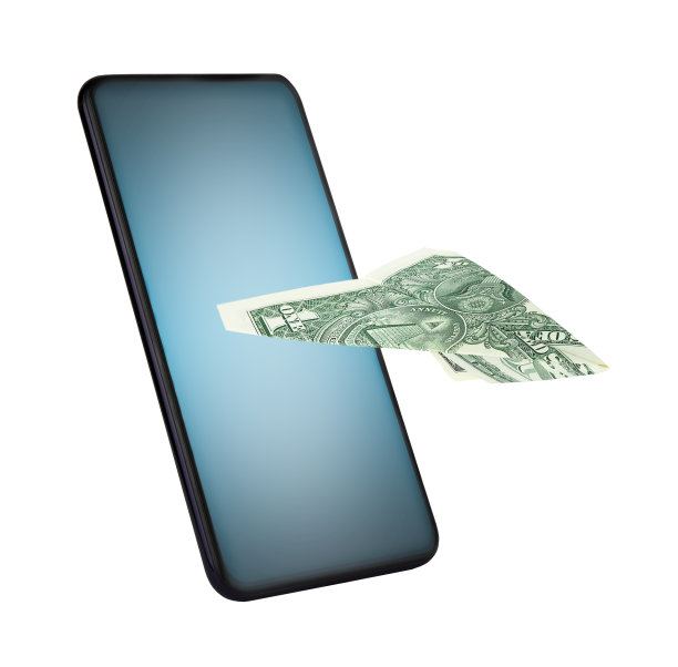 从智能手机里飞出来的钞票飞机图片下载