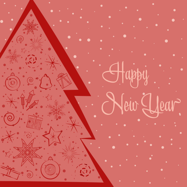 在粉红色的背景上装饰圣诞树图片下载