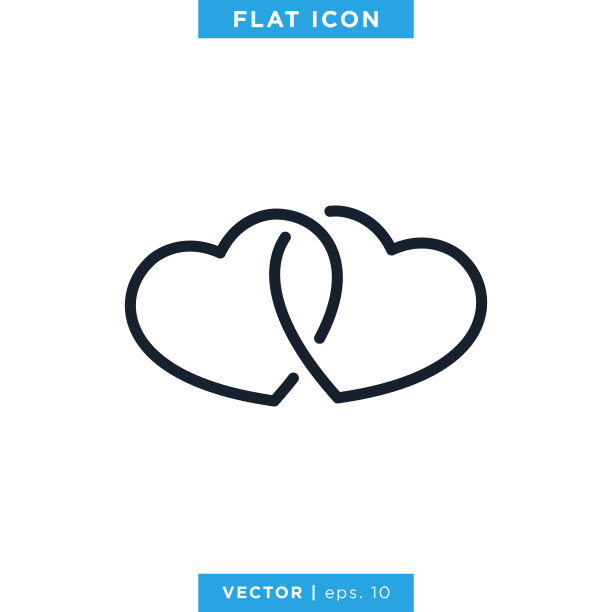 心图标矢量股票插图设计模板。可编辑的中风。图片下载