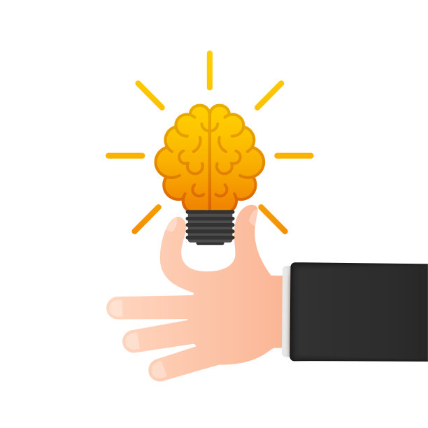 概念设计的平面想法。灯泡图标。理念，解决方案，业务，战略概念。矢量插图。图片下载