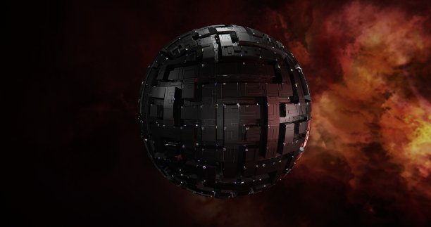 外星人卫星在空间3D渲染高质量图片下载