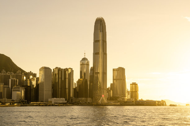 维多利亚港和香港天际线的景色图片下载