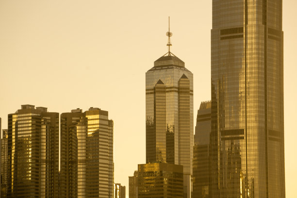 维多利亚港和香港天际线的景色图片下载