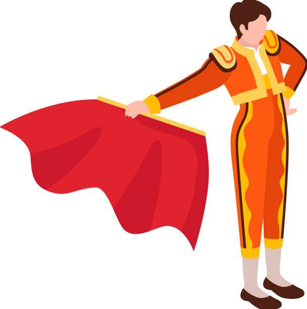 经典的斗牛士等距构图图片下载