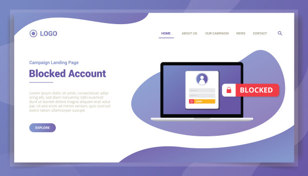 网站模板登陆首页封锁帐户概念图片下载