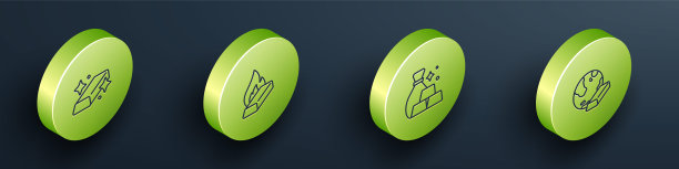 设置等距线金条，熔融金被浇，袋和图标。向量图片下载