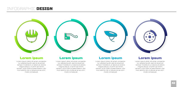安装自行车头盔、刹车和刹车盘。业务信息模板。向量图片下载
