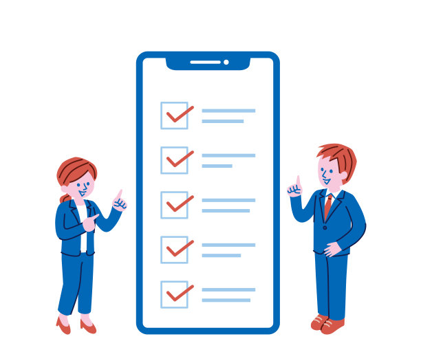 智能手机清单和商务人士插图图片下载